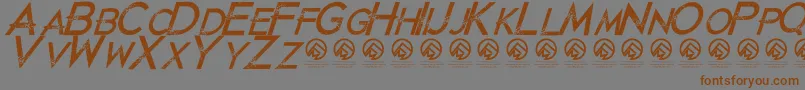 JustdiealreadyItalic Font – Brown Fonts on Gray Background