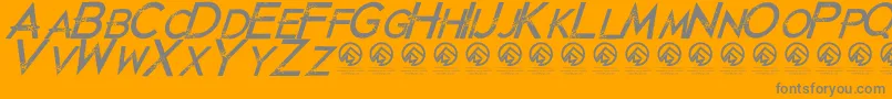JustdiealreadyItalic Font – Gray Fonts on Orange Background