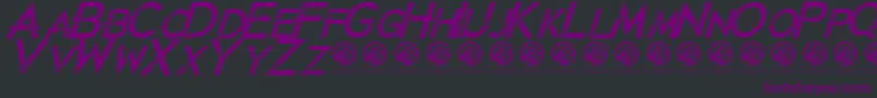 JustdiealreadyItalic Font – Purple Fonts on Black Background
