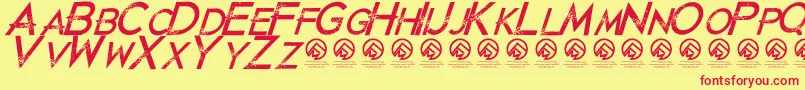 fuente JustdiealreadyItalic – Fuentes Rojas Sobre Fondo Amarillo