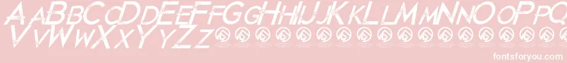 JustdiealreadyItalic Font – White Fonts on Pink Background