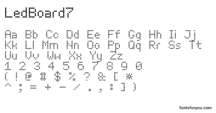 Schriftart LedBoard7 – Alphabet, Zahlen, spezielle Symbole