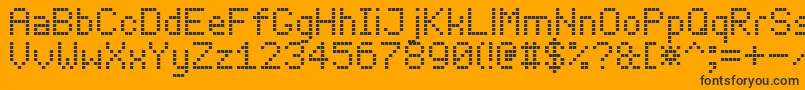 LedBoard7 Font – Black Fonts on Orange Background
