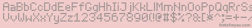 LedBoard7 Font – Gray Fonts on Pink Background