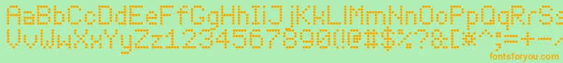 LedBoard7 Font – Orange Fonts on Green Background