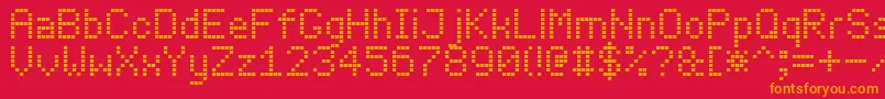 LedBoard7 Font – Orange Fonts on Red Background