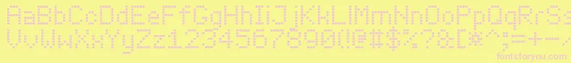 LedBoard7 Font – Pink Fonts on Yellow Background