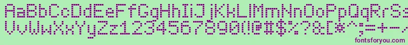 Fonte LedBoard7 – fontes roxas em um fundo verde
