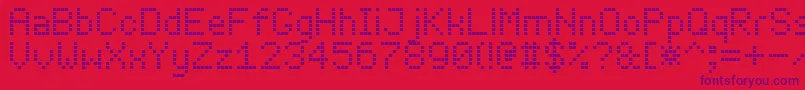 LedBoard7 Font – Purple Fonts on Red Background