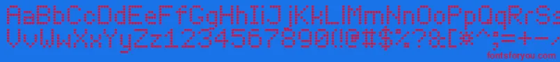 LedBoard7-fontti – punaiset fontit sinisellä taustalla
