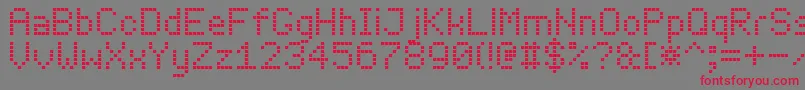 フォントLedBoard7 – 赤い文字の灰色の背景