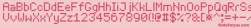 フォントLedBoard7 – ピンクの背景に赤い文字
