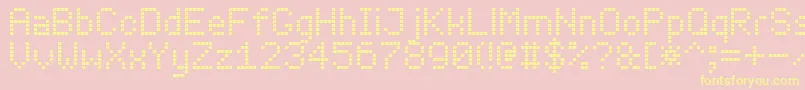 LedBoard7 Font – Yellow Fonts on Pink Background