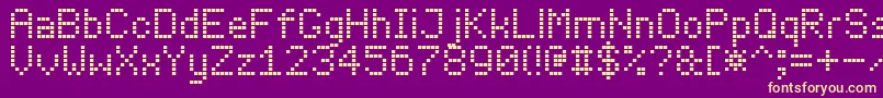 LedBoard7 Font – Yellow Fonts on Purple Background