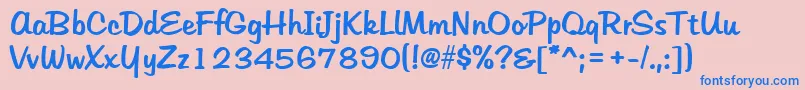 Więcej informacji o czcionce HudsonRegular Czcionka HudsonRegular – niebieskie czcionki na różowym tle