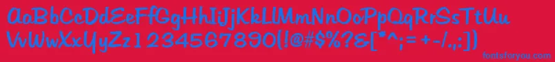 HudsonRegular-fontti – siniset fontit punaisella taustalla
