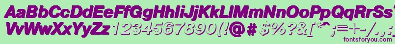 Pgsi-fontti – violetit fontit vihreällä taustalla