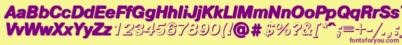 Pgsi-fontti – violetit fontit keltaisella taustalla