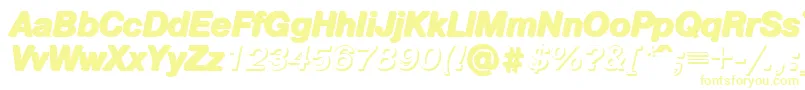 フォントPgsi – 白い背景に黄色の文字