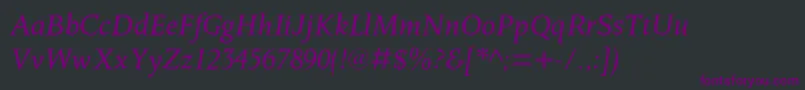 Шрифт OctavianmtstdItalic – фиолетовые шрифты на чёрном фоне