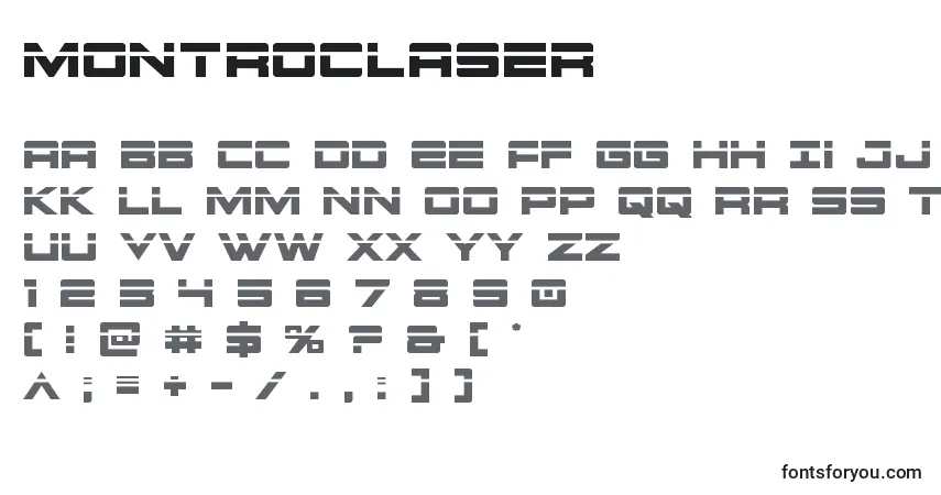 Fuente Montroclaser - alfabeto, números, caracteres especiales
