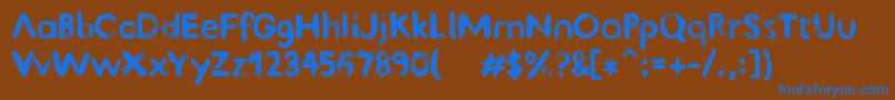 フォントKindTypeBeta01 – 茶色の背景に青い文字