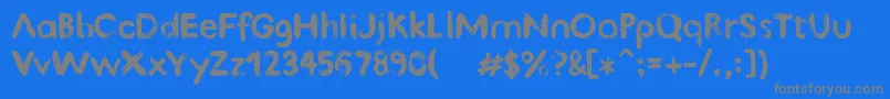 KindTypeBeta01-Schriftart – Graue Schriften auf blauem Hintergrund