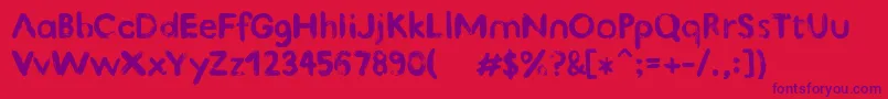 KindTypeBeta01 Font – Purple Fonts on Red Background