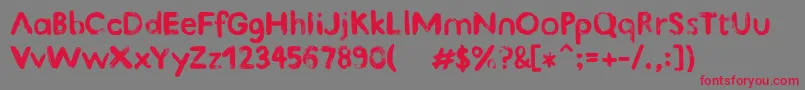 KindTypeBeta01 Font – Red Fonts on Gray Background