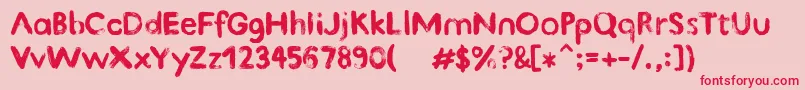 KindTypeBeta01 Font – Red Fonts on Pink Background