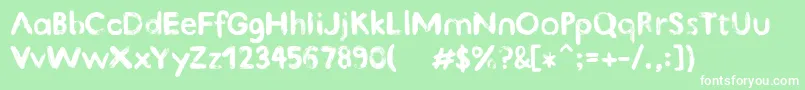 Police KindTypeBeta01 – polices blanches sur fond vert