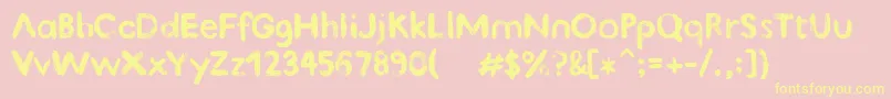KindTypeBeta01 Font – Yellow Fonts on Pink Background