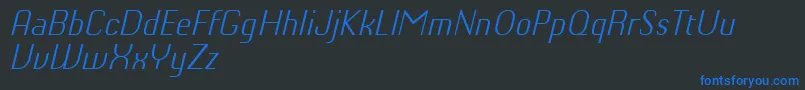 ChiqReducedLightitalic Font – Blue Fonts on Black Background
