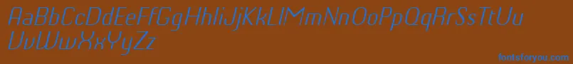 ChiqReducedLightitalic Font – Blue Fonts on Brown Background