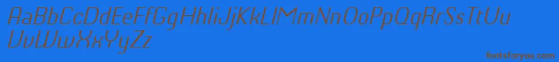 ChiqReducedLightitalic Font – Brown Fonts on Blue Background