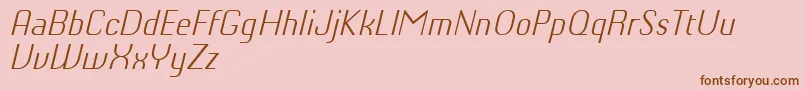 ChiqReducedLightitalic Font – Brown Fonts on Pink Background
