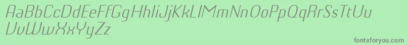 ChiqReducedLightitalic-Schriftart – Graue Schriften auf grünem Hintergrund