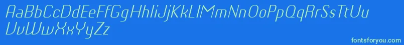 ChiqReducedLightitalic Font – Green Fonts on Blue Background