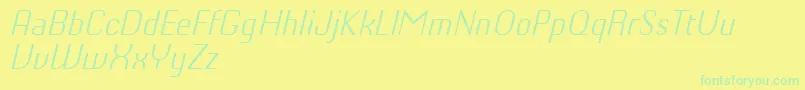 Шрифт ChiqReducedLightitalic – зелёные шрифты на жёлтом фоне