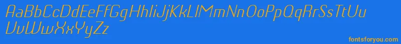 ChiqReducedLightitalic Font – Orange Fonts on Blue Background