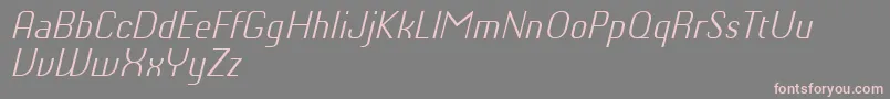 フォントChiqReducedLightitalic – 灰色の背景にピンクのフォント