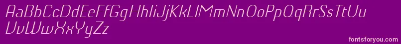 ChiqReducedLightitalic Font – Pink Fonts on Purple Background