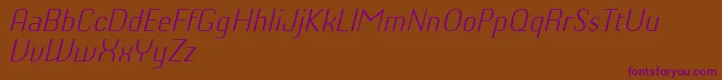 ChiqReducedLightitalic Font – Purple Fonts on Brown Background