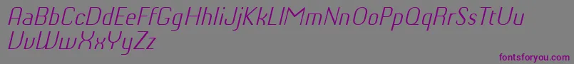 ChiqReducedLightitalic-fontti – violetit fontit harmaalla taustalla