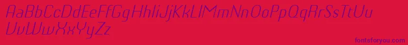 ChiqReducedLightitalic-fontti – violetit fontit punaisella taustalla