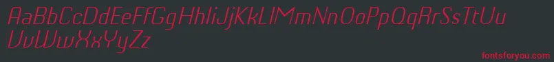 ChiqReducedLightitalic Font – Red Fonts on Black Background