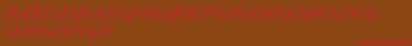 Fonte ChiqReducedLightitalic – fontes vermelhas em um fundo marrom