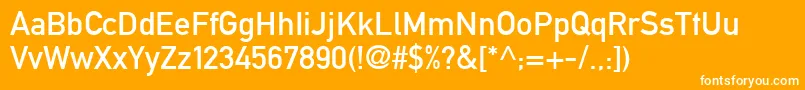 Din1451alt Font – White Fonts on Orange Background