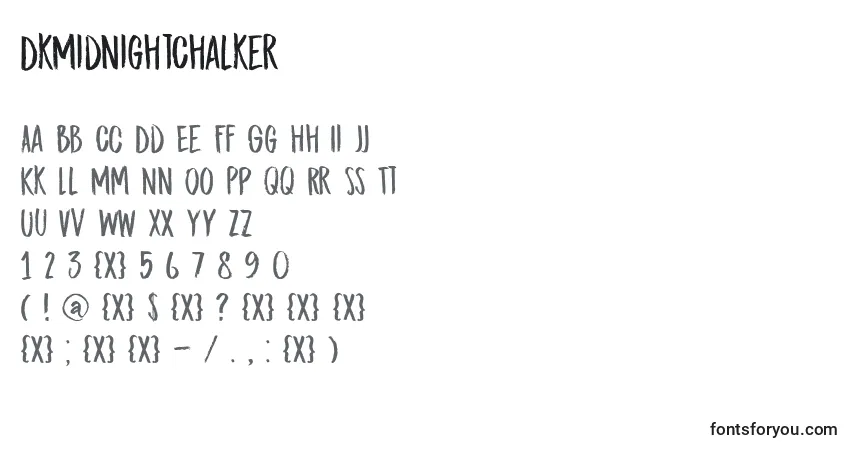DkMidnightChalker-fontti – aakkoset, numerot, erikoismerkit