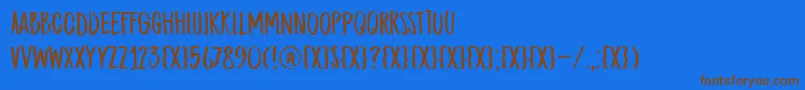 DkMidnightChalker Font – Brown Fonts on Blue Background
